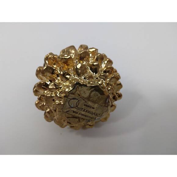 2 Dept 56 Gold Tone Pinecones Christmas Winter Decor - Picture 5 of 8